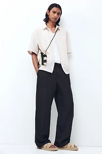 Relaxed-Fit Short-Sleeved Linen-Blend Shirt
