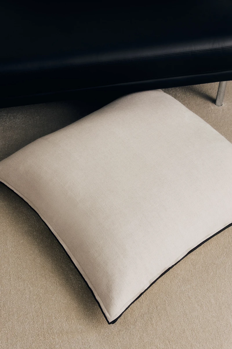 Housse de coussin en lin mélangé