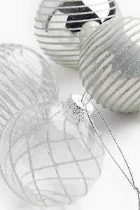 4-Pack Patterned Glass Ornaments