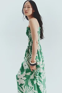 Smocked-Bodice Strappy Dress