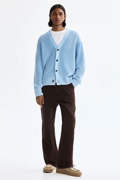 Relaxed-Fit Rib-Knit Cotton Cardigan
