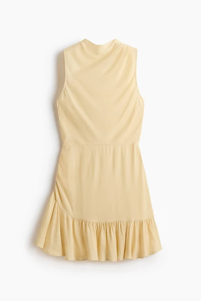 Ruffle-Trimmed Crêpe Dress