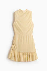 Ruffle-Trimmed Crêpe Dress