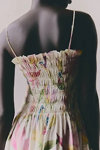 Smocked-Bodice Strappy Dress