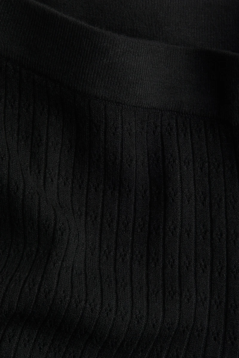 Pointelle-Knit Pants