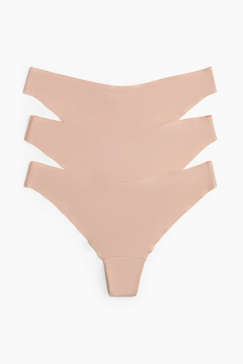 Lot de 3 culottes Thong Lycra🅫 invisibles