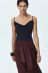 Cowl-Neck Strappy Top