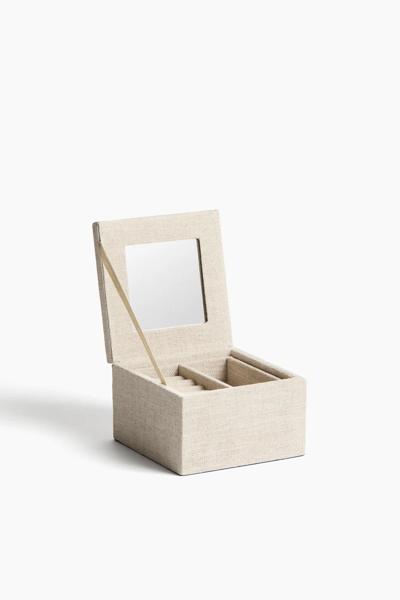 Two-Tier Linen Jewelry Box