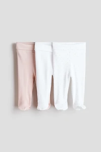 Lot de 3 leggings à ceinture repliable