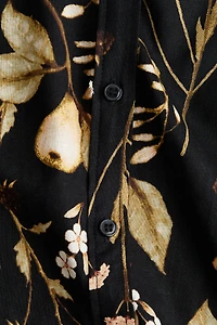 Linen-Blend Blouse