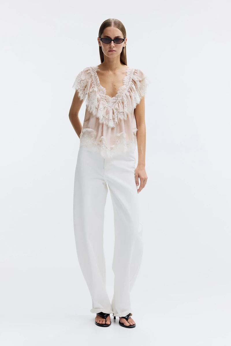 Blouse avec dentelle