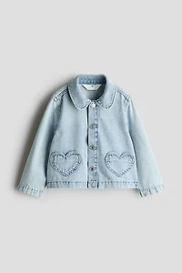 Veste en denim avec poches cœur