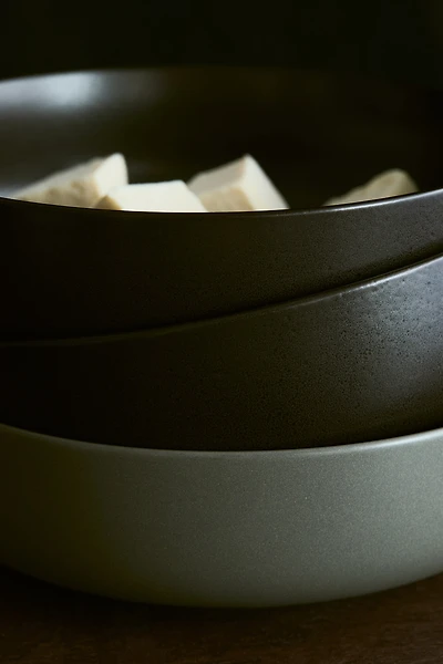 Reactive-Glaze Stoneware Serving Bowl