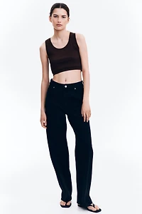 Cropped Ribbed Tank Top