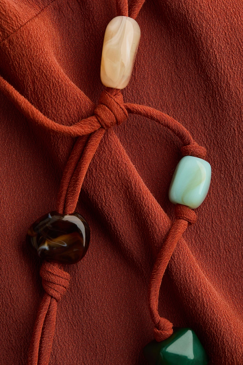 Bead-Detail Crêpe Dress