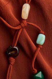 Bead-Detail Crêpe Dress