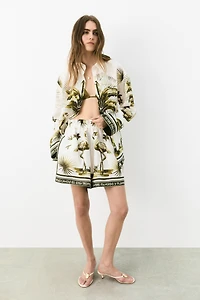 Linen Paper-Bag Shorts