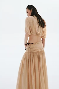 Gathered Crêpe Skirt
