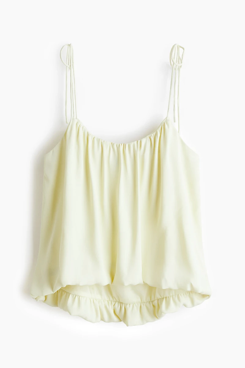 Bubble-Hem Tie-Strap Top