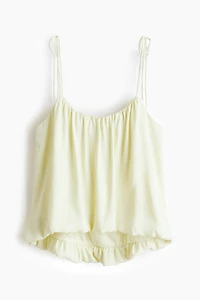 Bubble-Hem Tie-Strap Top