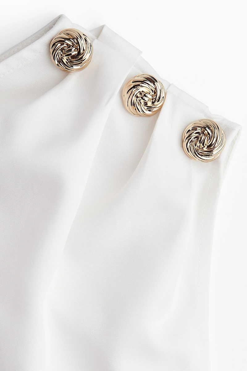 Button-Detail One-Shoulder Top