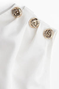 Button-Detail One-Shoulder Top