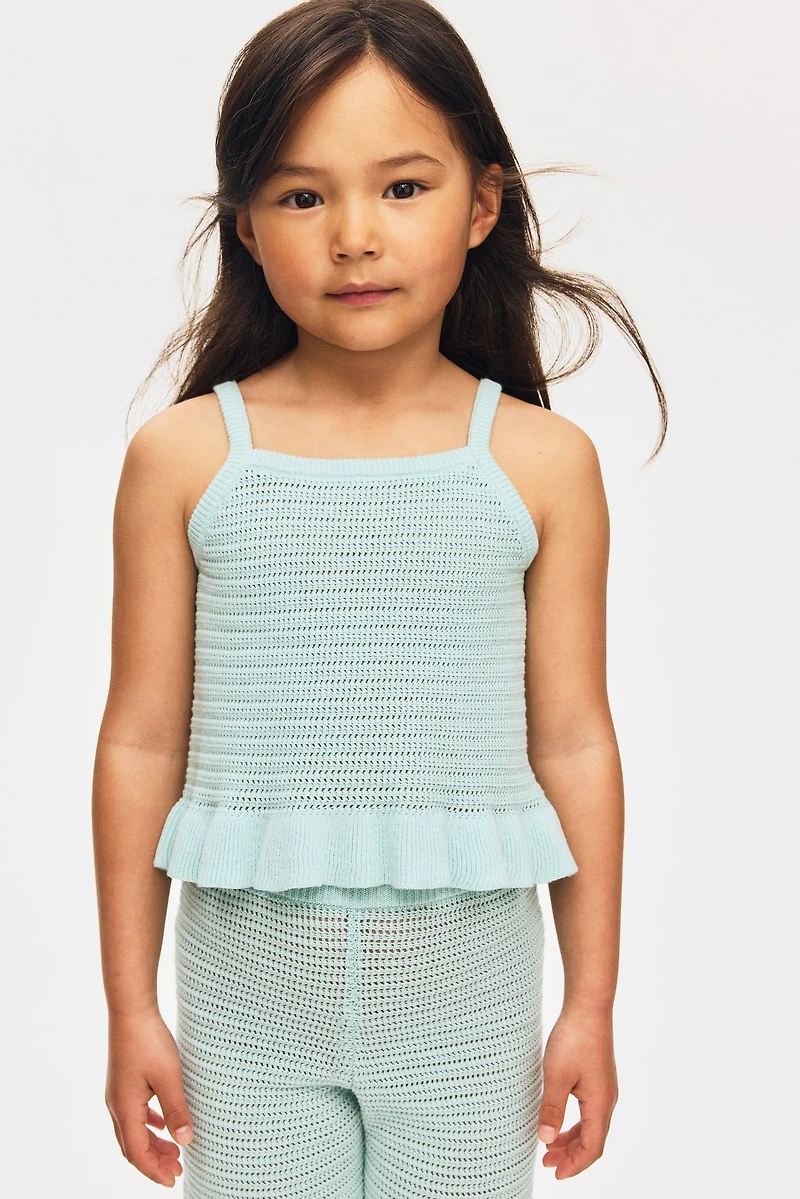 Cotton-Knit Strappy Top