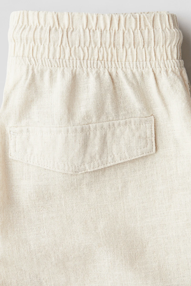Linen-Blend Cargo Shorts