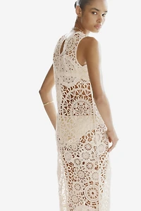 Crochet-Look Cotton Dress