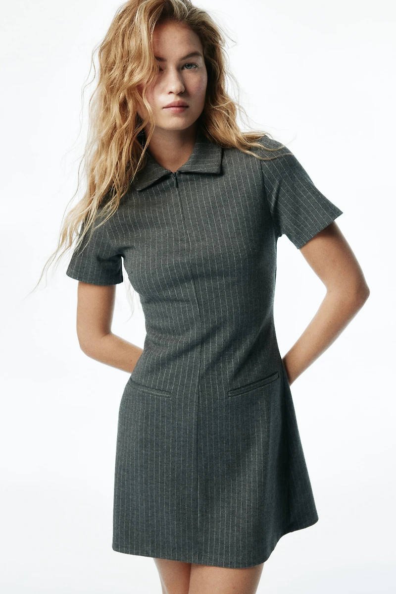 Jersey Dress with Collar
