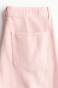 Wide-Leg Twill Pants