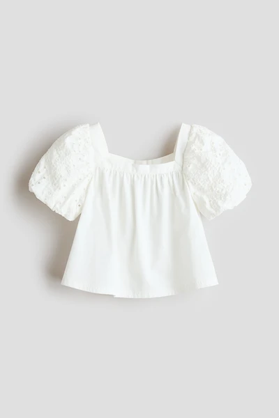 Blouse en coton avec manches bouffantes