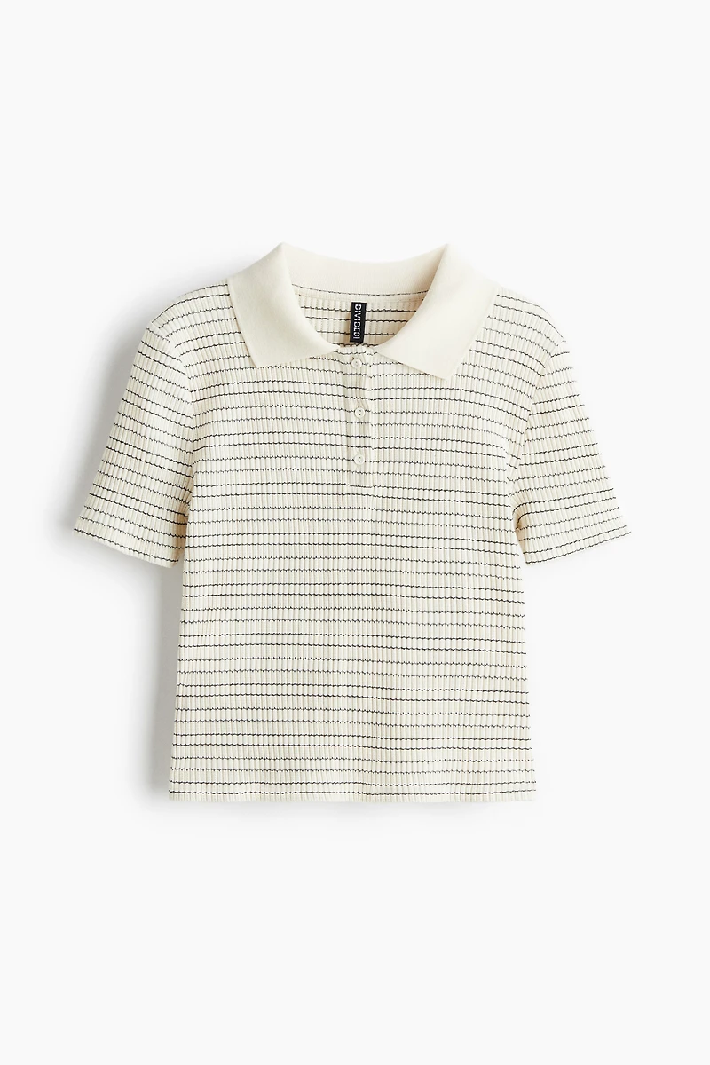 Rib-Knit Polo Shirt