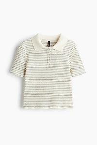 Rib-Knit Polo Shirt