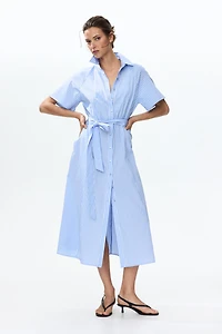 Tie-Belt Shirt Dress