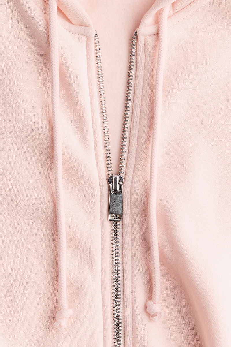 Short Hooded Sweatshirt Jacket