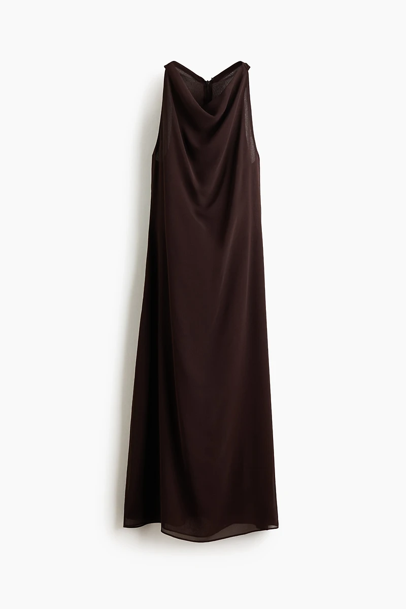 Sleeveless Cowl-Neck Dress