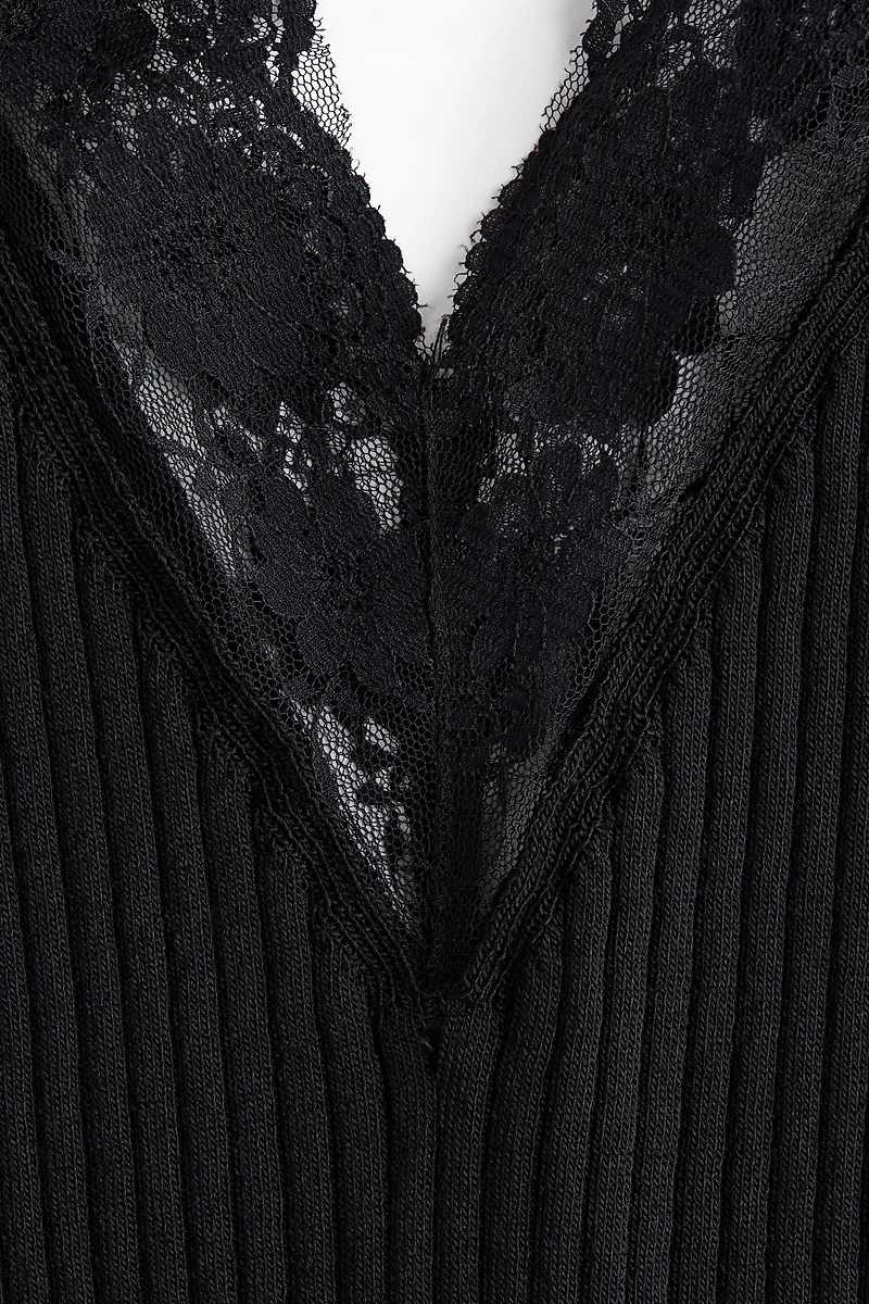 Lace-Trimmed Tank Top