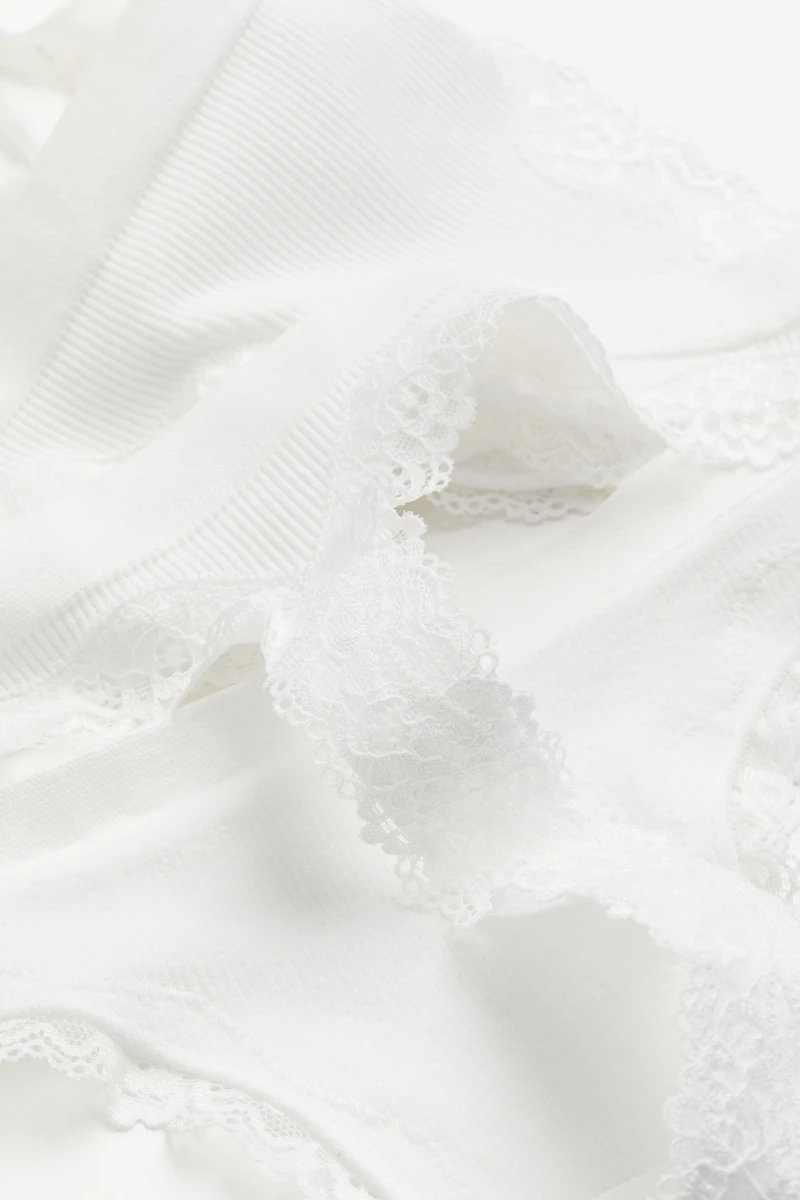 Lot de 2 culottes Thong sans coutures à dentelle
