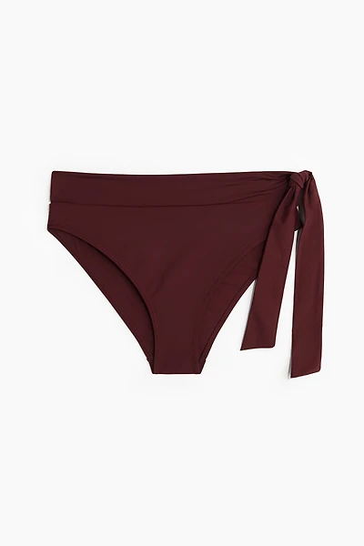 Tie-Detail High Waist Bikini Bottoms