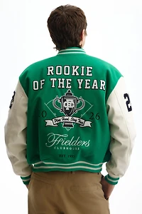 Motif-Detail Baseball Jacket