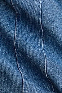 Flared-Skirt Denim Dress