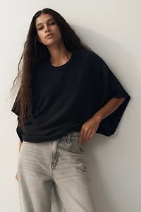 Haut à manches chauve-souris en tricot