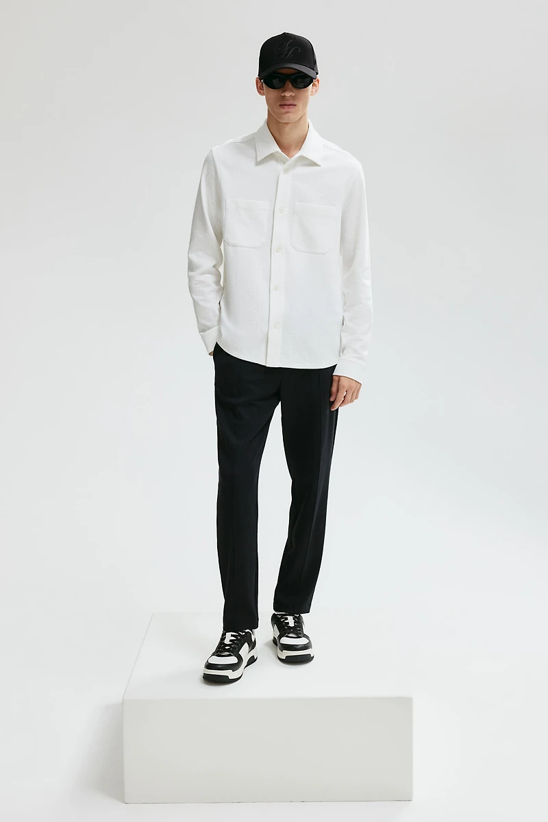 Regular Fit Textured Overshirt