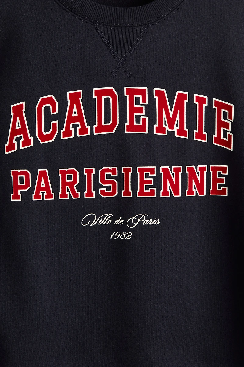Sweatshirt with Text Motif