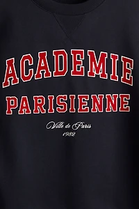 Sweatshirt with Text Motif