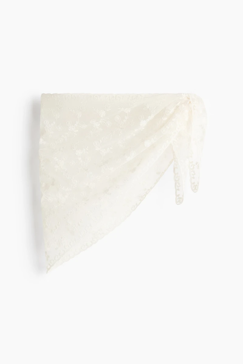 Embroidered Mesh Hip Scarf