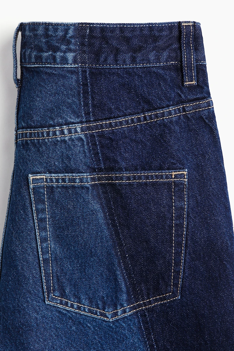Two-Tone Straight-Leg Jeans