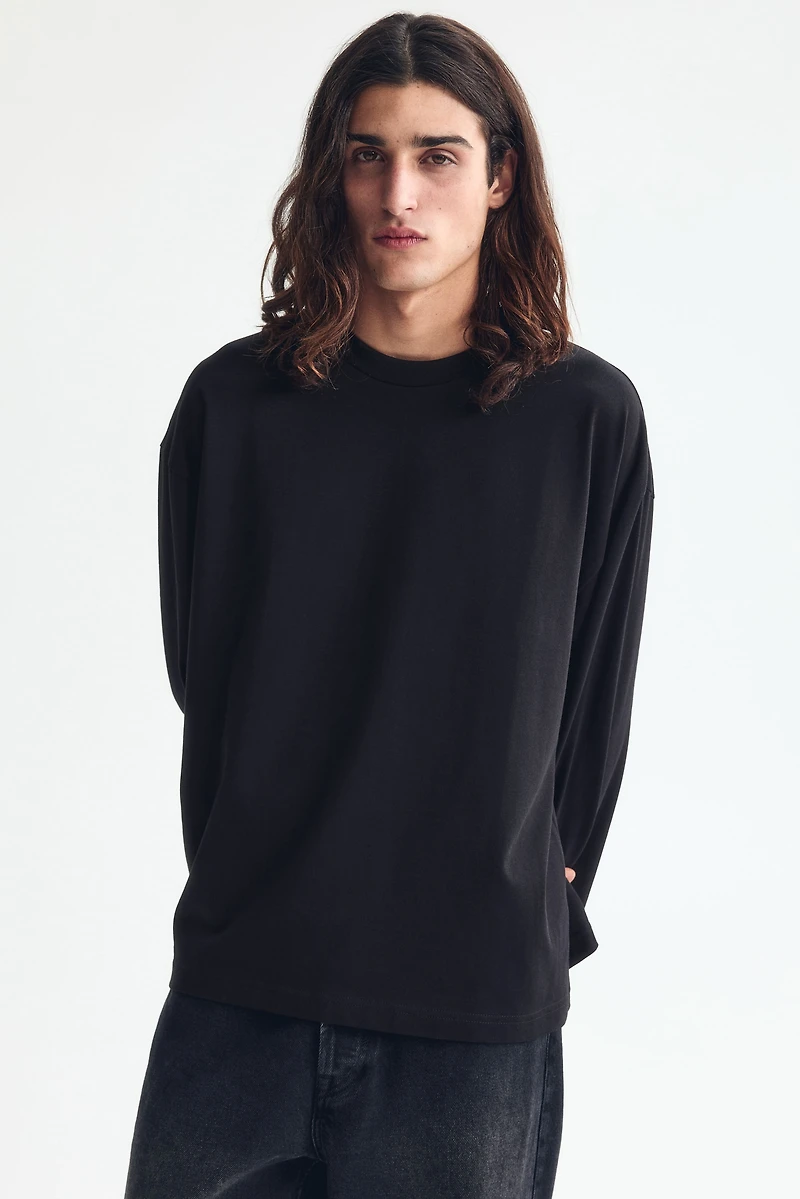 Oversized Long-Sleeved Jersey Shirt