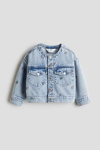Embroidered-Detail Denim Jacket